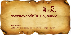 Moczkovcsák Rajmunda névjegykártya